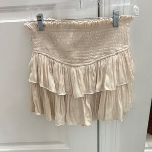 Mustard Seed Cream Tiered Mini Skirt